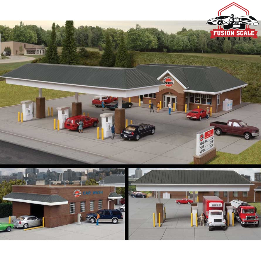 Walthers Cornerstone HO Scale Modern Travel Center / Gas Station Kit