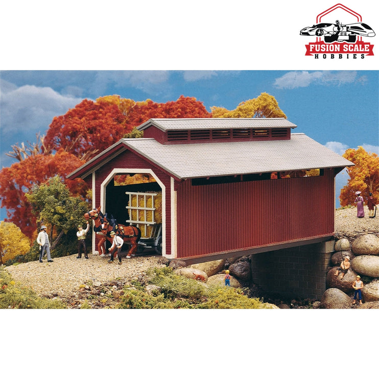 Walthers Cornerstone HO Scale Willow Glen Covered Bridge Kit 81/2 x 31/2 x 31/2" 21.2 x 8.7 x 8.7cm (At Roof)