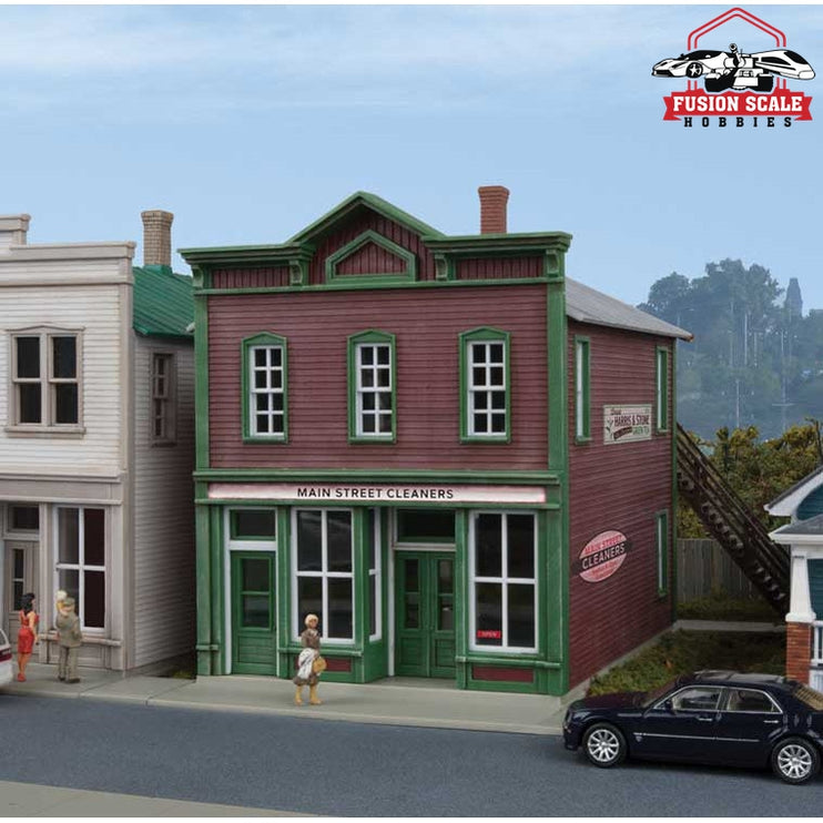 Walthers Cornerstone HO Scale Main Street Cleaners Kit 5 x 47/8 x 51/2" 12.7 x 12.4 x 14cm