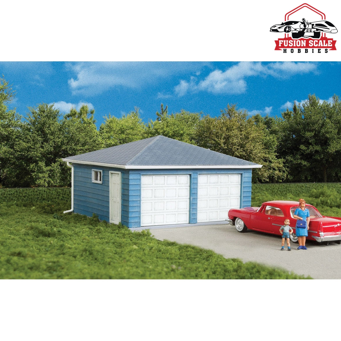 Walthers Cornerstone HO Scale TwoCar Garage Kit 31/8 x 31/8 x 2" 7.9 x 7.9 x 5cm over eaves