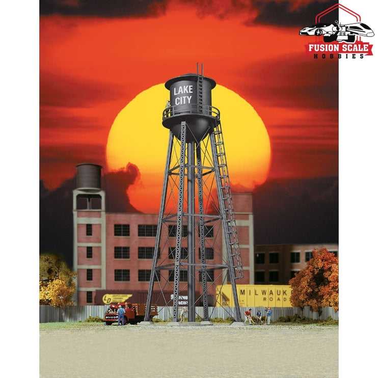 Walthers Cornerstone N Scale City Water Tower Assembled Black 23/8 x 23/8 x 7" 6 x 6 x 17.8cm