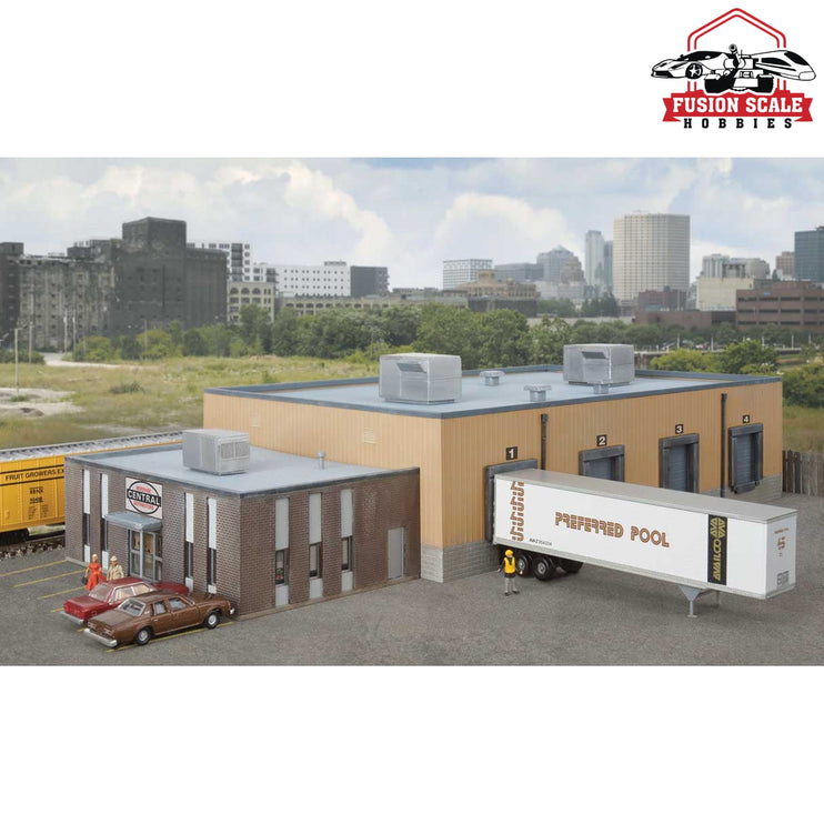 Walthers Cornerstone N Scale Central Beverage Distributors with Office Annex Kit 109/16 x 411/16 x 21/4" 26.8 x 11.9 x 5.7cm