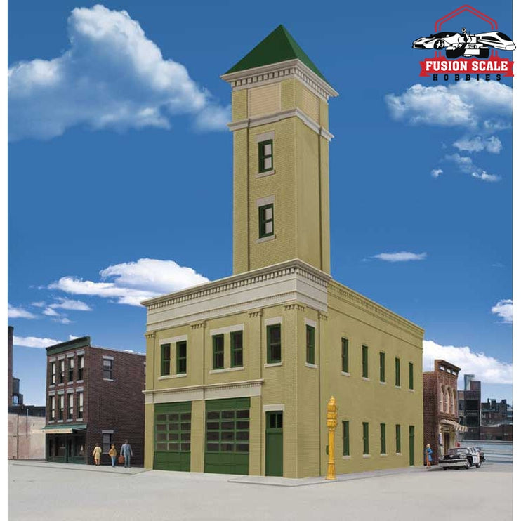 Walthers Cornerstone HO Scale TwoBay Fire Station Kit 8 x 47/8 x 51/2" 20.3 x 12.4 x 14cm