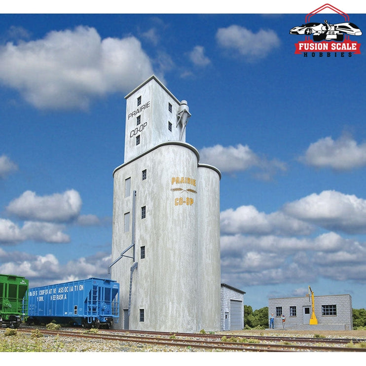 Walthers Cornerstone HO Scale Prairie CoOp Elevator Kit 51/8 x 71/4 x 12" 13 x 18.4 x 30.4cm