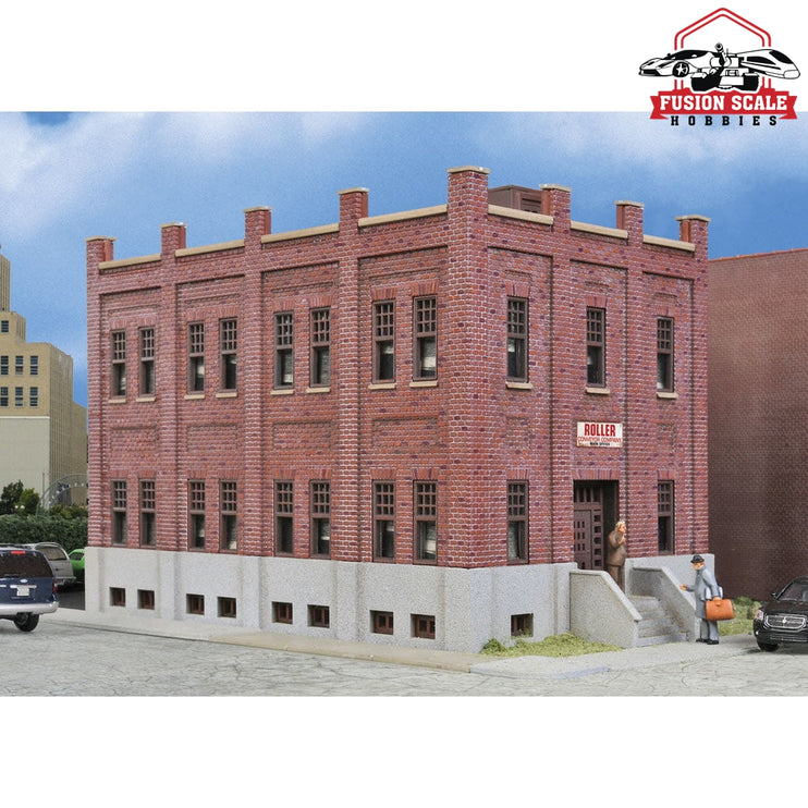 Walthers Cornerstone HO Scale Brick Office Building Kit 711/16 x 51/4 x 5" 19.5 x 13.3 x 12.7cm