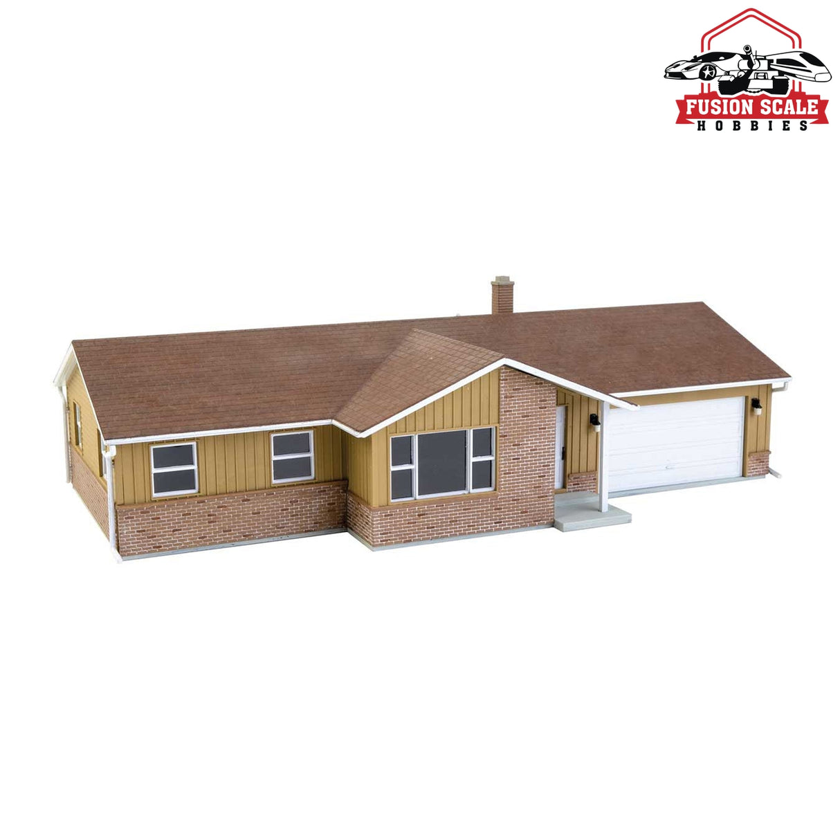 Walthers Cornerstone HO Scale Ranch House with Attached 2Car Garage Kit 4 x 21/4 x 11/2" 10.1 x 5.7 x 3.8cm