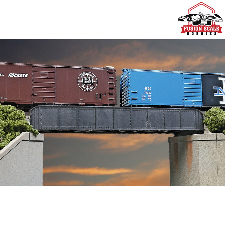 Walthers Cornerstone HO Scale 50' SingleTrack Railroad Through Girder Bridge Kit 615/16 x 23/8 x 13/32" 17.6 x 6 x 2.7cm