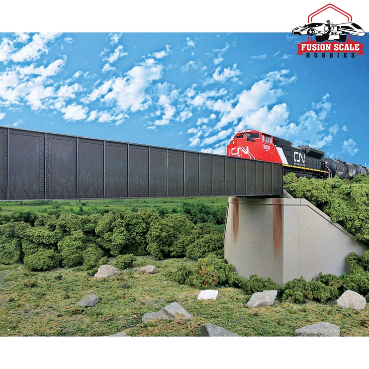 Walthers Cornerstone HO Scale 90' SingleTrack Railroad Through Girder Bridge Kit 121/2 x 23/8 x 11/2" 31.7 x 6 x 3.8cm