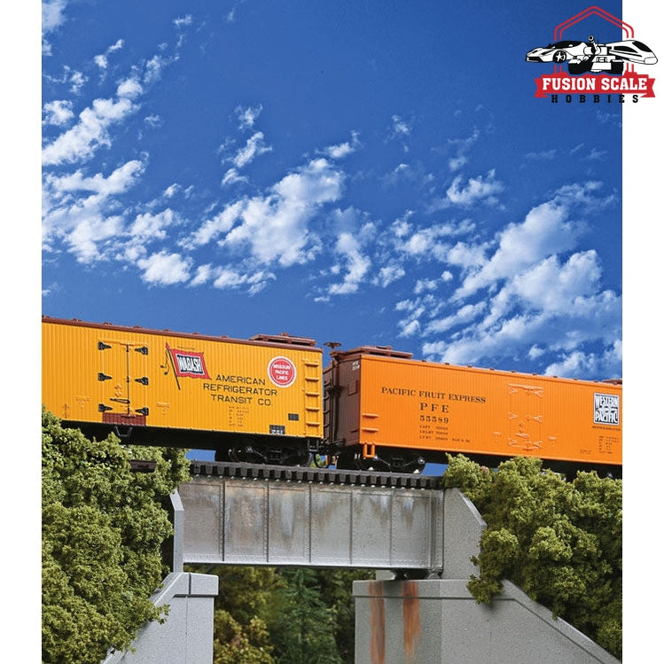 Walthers Cornerstone HO Scale 30' SingleTrack Railroad Deck Girder Bridge Standard Level Kit 43/16 x 13/16" x 13/16" 10.6 x 3.0 x 3.0cm