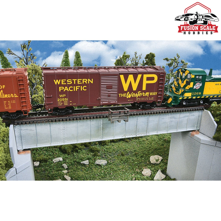 Walthers Cornerstone HO Scale 70' SingleTrack Railroad Deck Girder Bridge Kit 95/8 x 13/8 x 11/2" 24.4 x 3.5 x 3.8cm