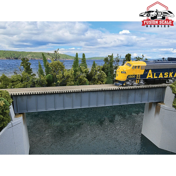 Walthers Cornerstone HO Scale 90' SingleTrack Railroad Deck Girder Bridge Kit 127/16 x 13/16 x 13/16" 31.5 x 3.0 x 3.0cm