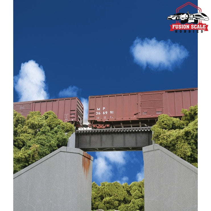 Walthers Cornerstone HO Scale 30' Single Track Railroad Deck Girder Bridge Low Level Kit 41/8 x 13/8 x 11/8" 10.4 x 3.4 x 2.8cm