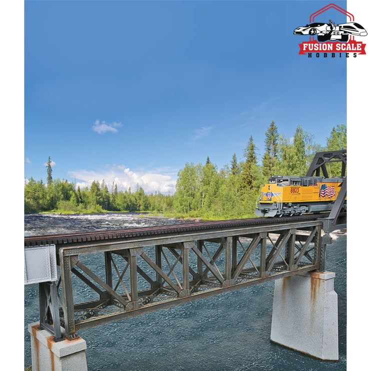 Walthers Cornerstone HO Scale 109' SingleTrack Pratt Deck Truss Railroad Bridge Kit 15 x 25/8 x 31/8" 38.1 x 6.6 x 7.9cm