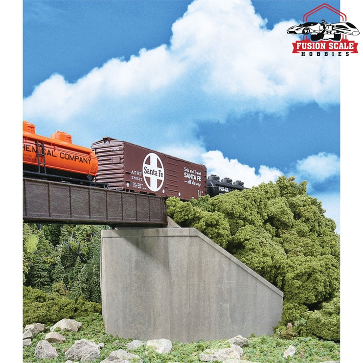 Walthers Cornerstone HO Scale SingleTrack Railroad Bridge Concrete Abutments pkg(2) Kit 49/16 x 89/16 x 47/16" 11.5 x 21.7 x 11.2cm