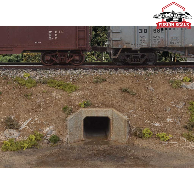 Walthers Cornerstone HO Scale Concrete Culverts pkg(4) Kit 11/2 x 1/2 x 13/16" 3.8 x 1.2 x 2cm