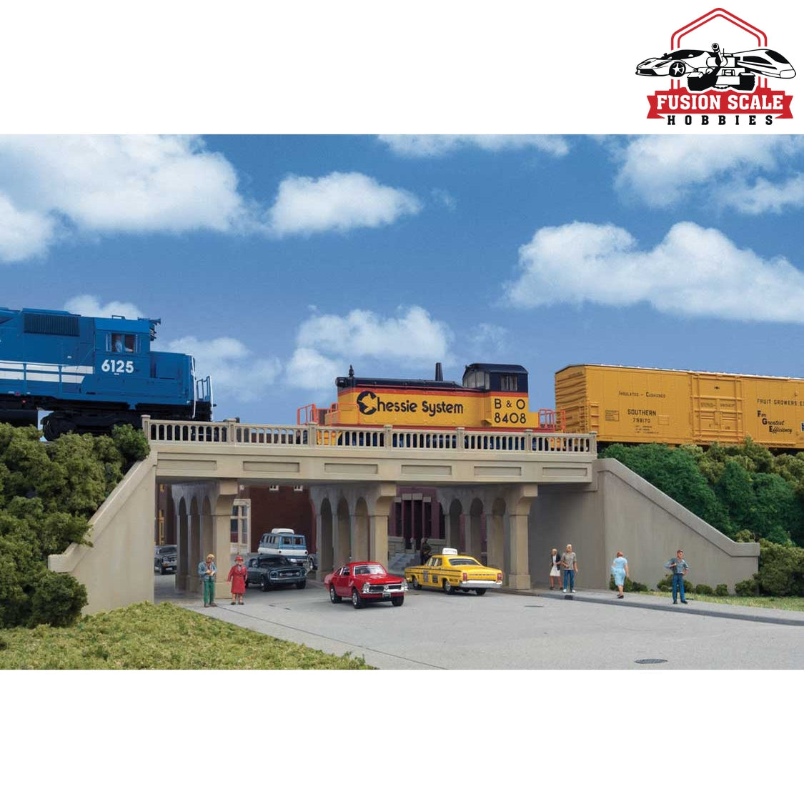 Walthers Cornerstone HO Scale Urban Concrete Overpass Kit