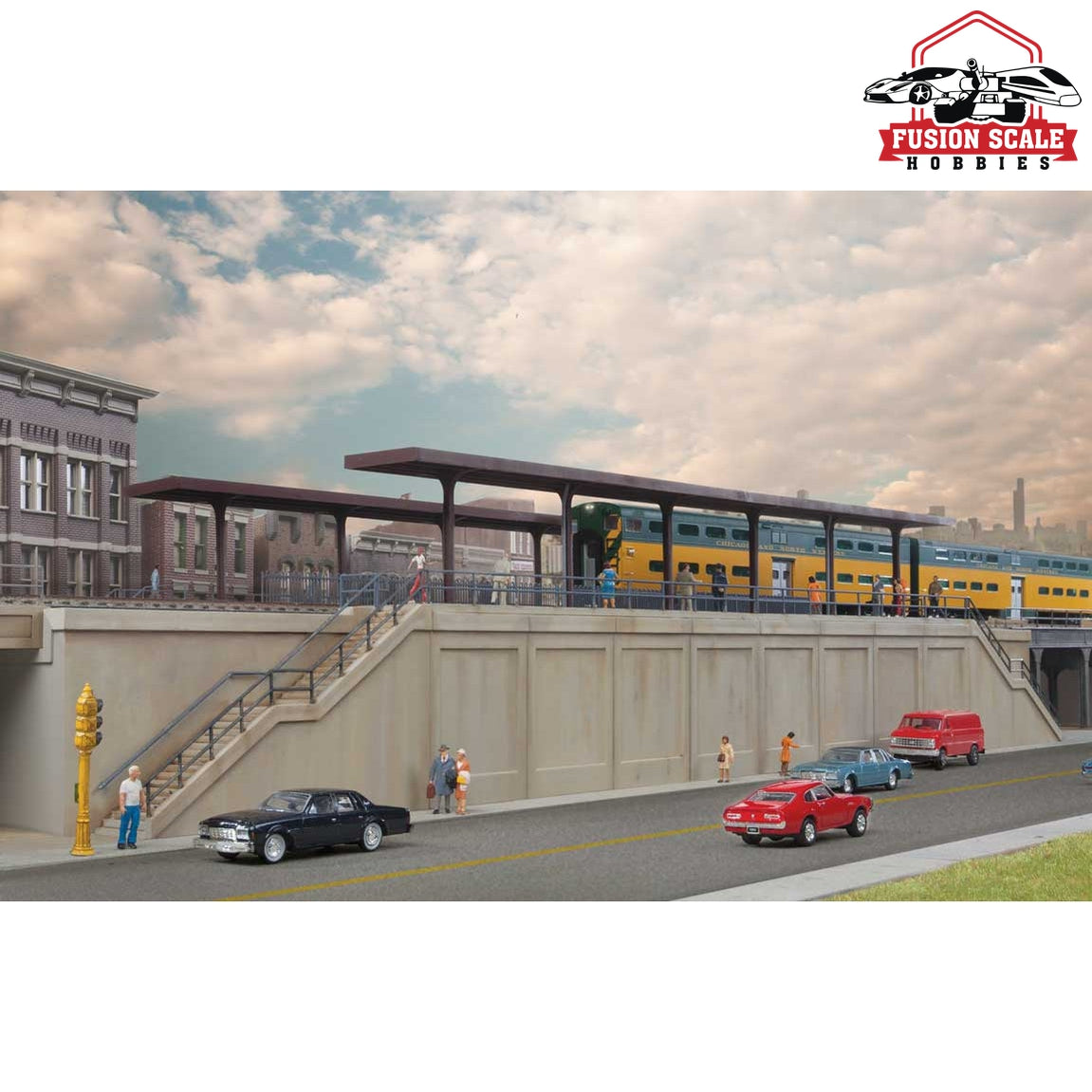 Walthers Cornerstone HO Scale Elevated Commuter Station Kit 201/2 x 67/8 x 411/16"  52 x 17.4 x 11.9cm