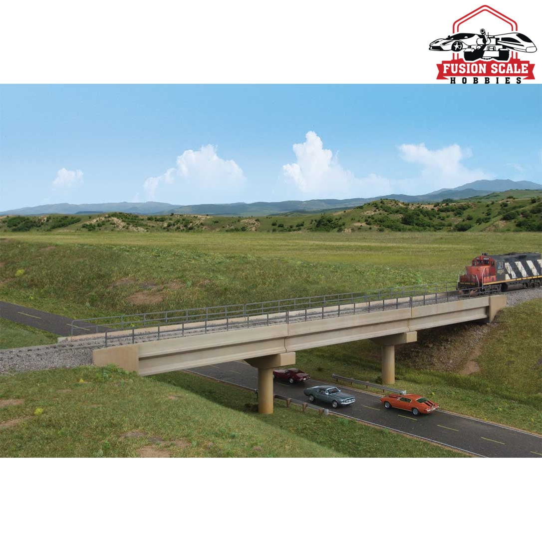 Walthers Cornerstone HO Scale Modern LongSpan Concrete Railroad Bridge Kit 207/8 x 27/8" 53 x 7.3cm
