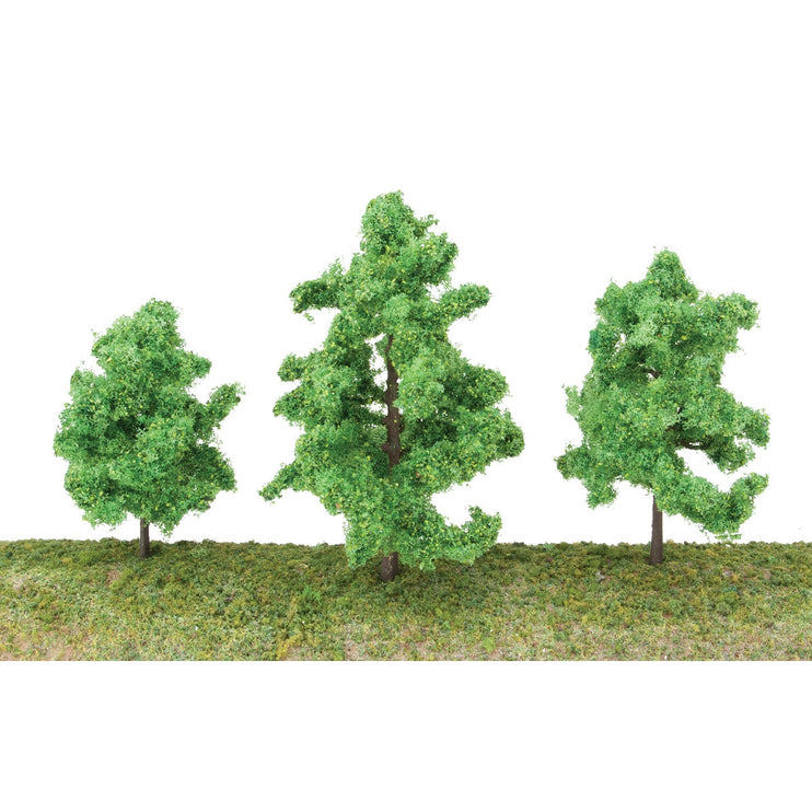 Walthers Spring Trees pkg(10) -- 3-3/8 to 5-1/2" 8 to 14cm w/Pin Base