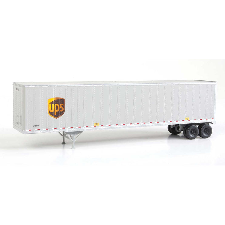 Walthers 48' Stoughton Trailer 2-Pack - Assembled -- United Parcel Service (Modern Shield Logo, gray, brown, yellow)