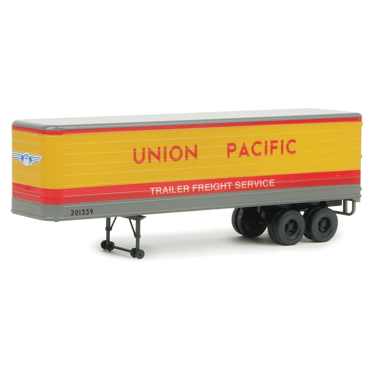 Walthers 35' Fluted-Side Trailer 2-Pack - Assembled -- Union Pacific(R) (Armour Yellow, red, gray)