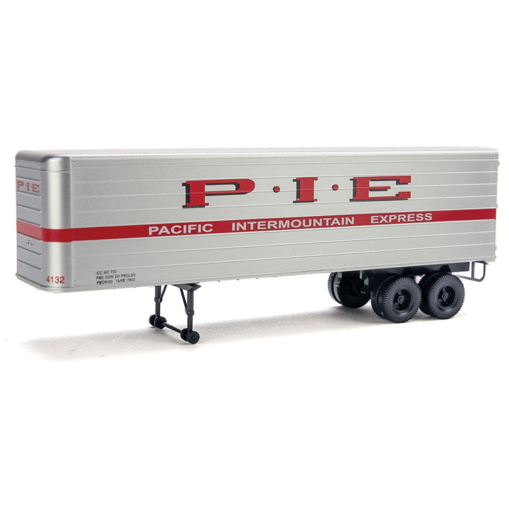 Walthers 35' Fluted-Side Trailer 2-Pack - Assembled -- Pacific Intermountain Express (silver, red, white)