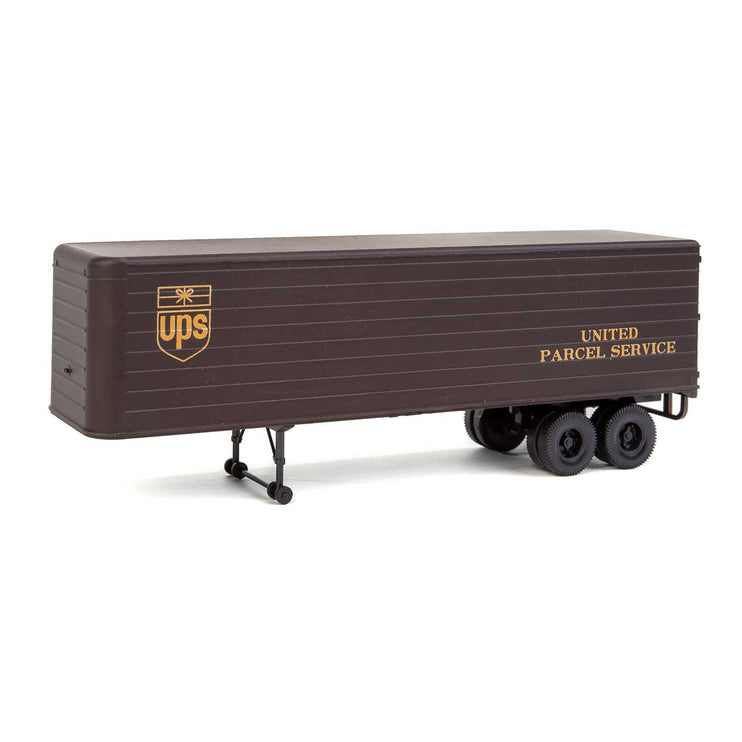 Walthers 35' Fluted-Side Trailer 2-Pack - Assembled -- United Parcel Service (1950s-1960s; brown, gold; Bowtie Logo)