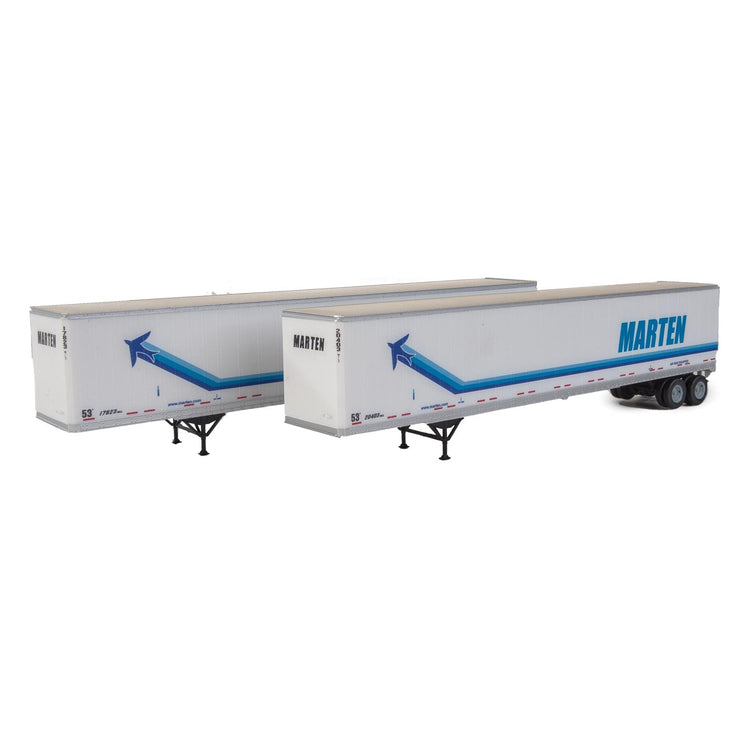 Walthers 53' Stoughton Trailer 2-Pack - Assembled -- Marten (white, blue)