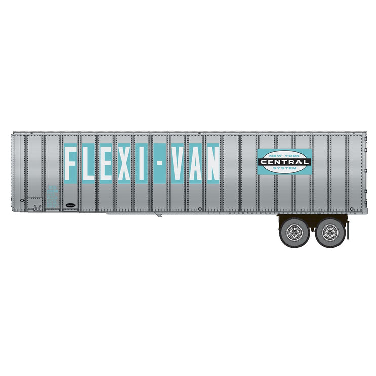 Walthers Flexi-Van 40' Trailer 2-Pack - Assembled -- New York Central #2 (large Flexi-Van & logo on green; end doors)