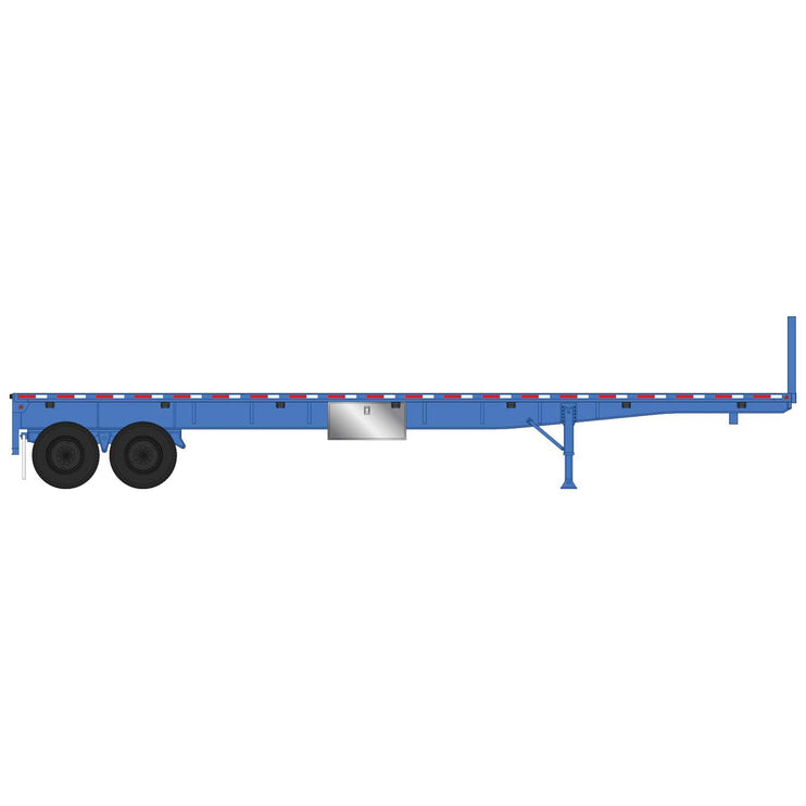 Walthers 40' Flatbed Trailer - Ready to Run - 2-Pack -- Blue