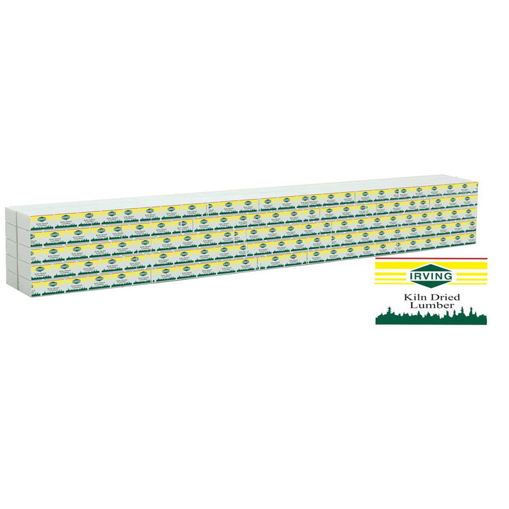 Walthers Wrapped Lumber Load for WalthersMainline 72' Centerbeam Flatcar -- Irving Lumber (yellow, green)