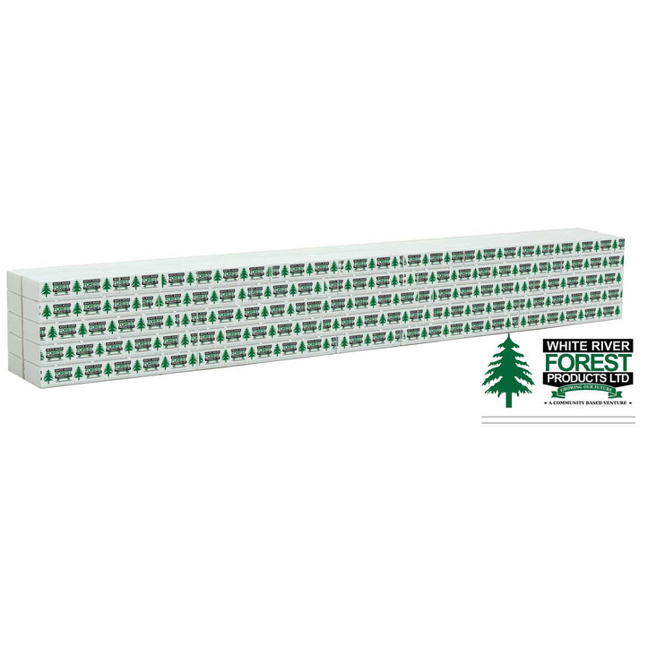 Walthers Wrapped Lumber Load for WalthersMainline 72' Centerbeam Flatcar -- White River Forest Products (green, black)