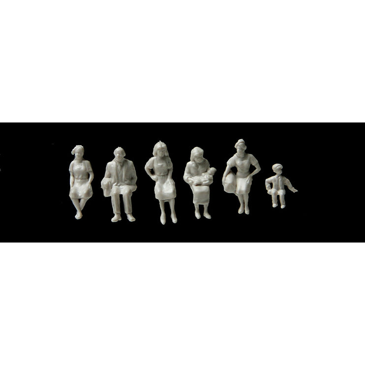 Walthers Sitting Figures -- Unpainted pkg(72)