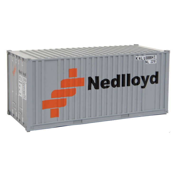 Walthers 20' Corrugated Container with Flat Panel - Assembled -- Ned-Lloyd (gray, orange, black)