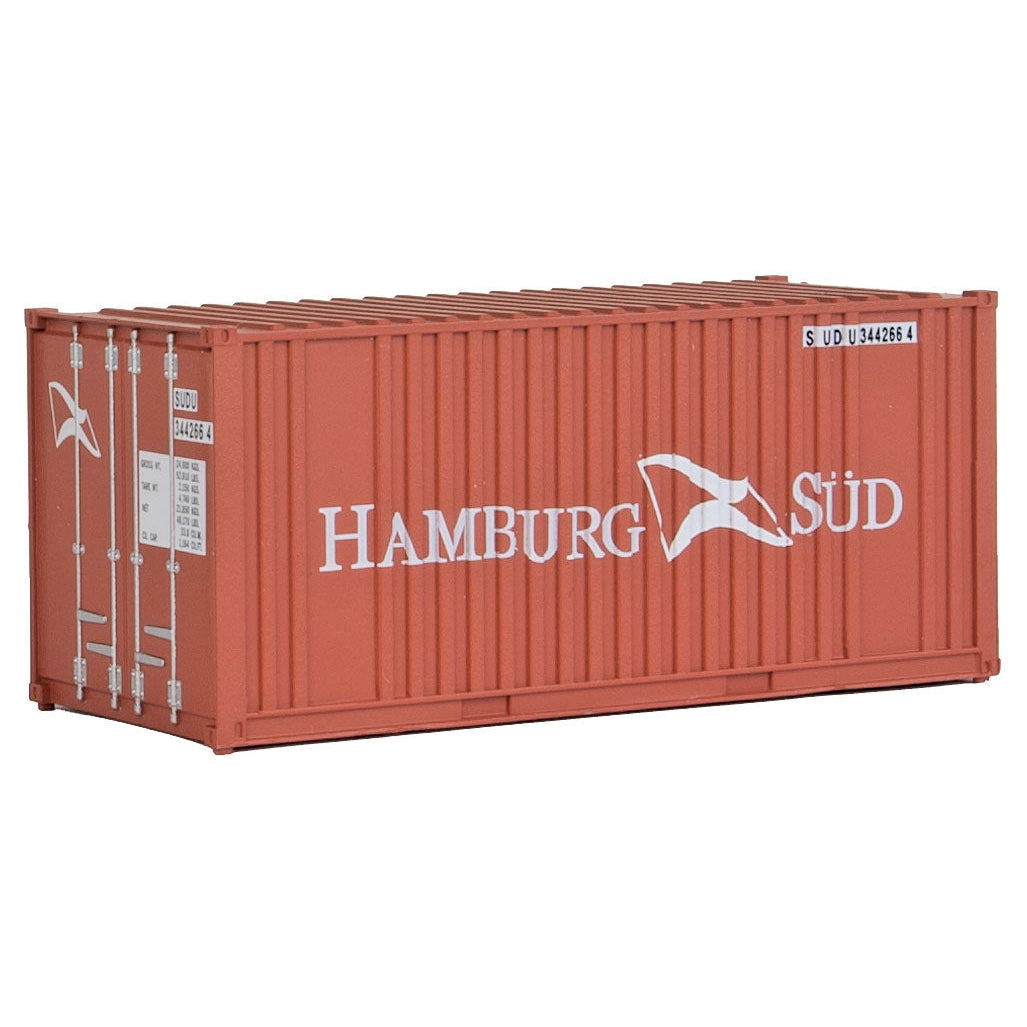 Walthers 20' Corrugated Container with Flat Panel - Assembled -- Hamburg Sud