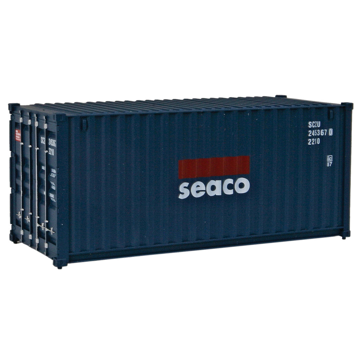 Walthers 20' Corrugated Container - Assembled -- Seaco (blue, white, red)