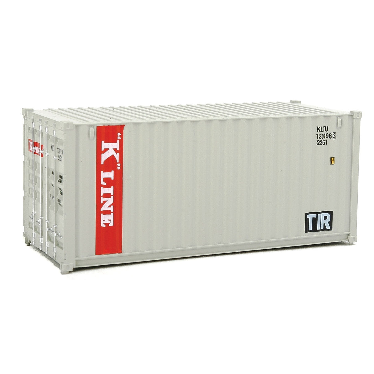 Walthers 20' Corrugated Container - Assembled -- K-Line (gray, red, white)