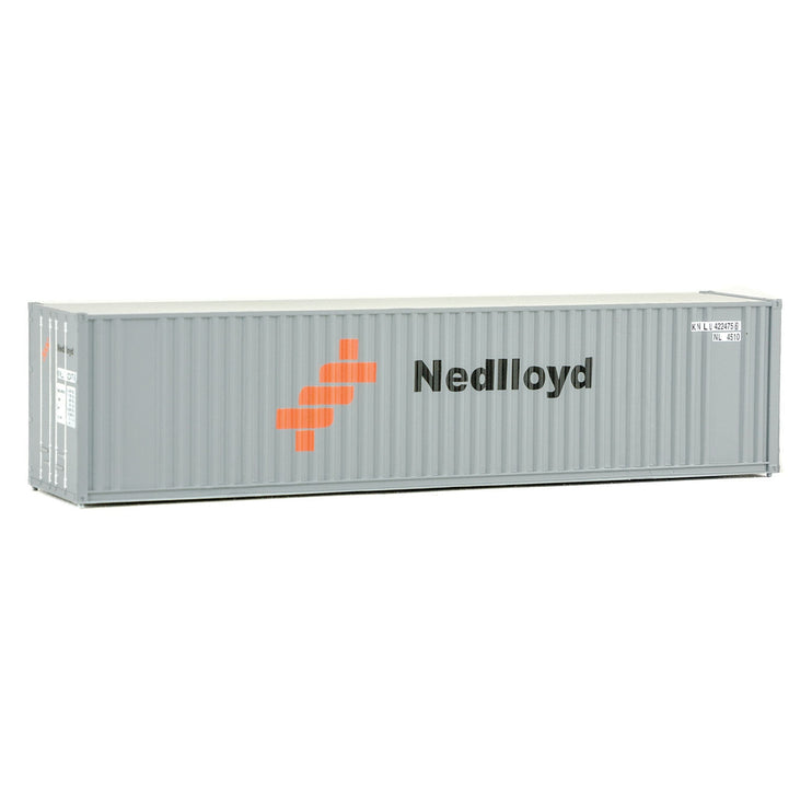 Walthers 40' Hi-Cube Corrugated Container w/Flat Roof - Assembled -- Nedlloyd (gray, orange, black)