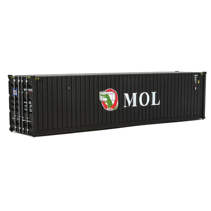 Walthers 40' Hi-Cube Corrugated-Side Container - Assembled -- Mitsui OSK Lines (black, white, red; Alligator Logo)