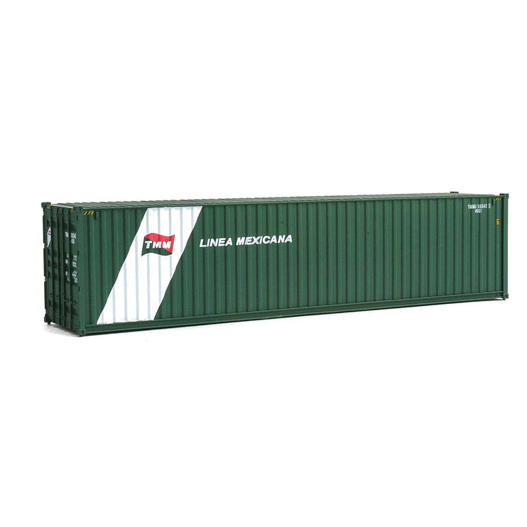 Walthers 40' Hi-Cube Corrugated-Side Container - Assembled -- Linea Mexicana (green, white)