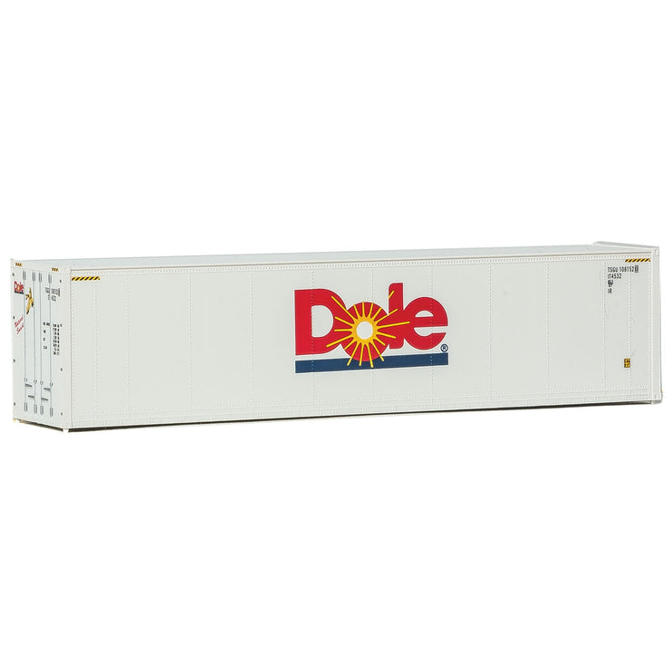 Walthers 40' Hi-Cube Smooth-Side Reefer Container - Assembled -- Dole (white, red, blue)