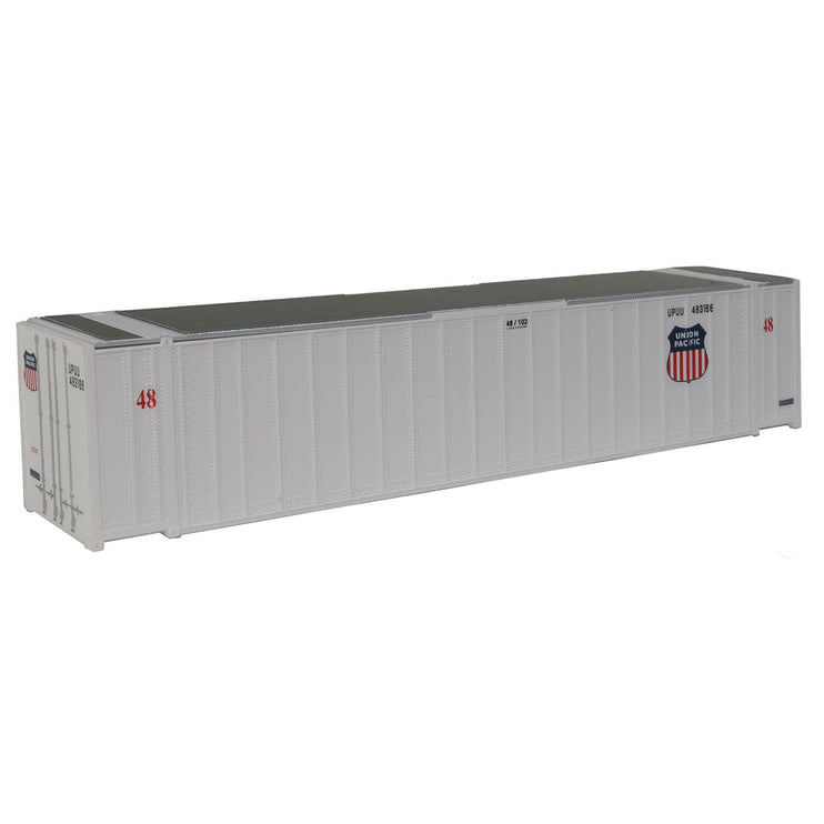 Walthers 48' Ribbed Side Container - Assembled -- Union Pacific(R) (white, Shield Logo)