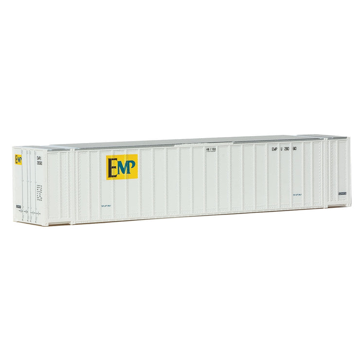 Walthers 48' Ribbed-Side Container - Assembled -- EMP (white, yellow, blue)