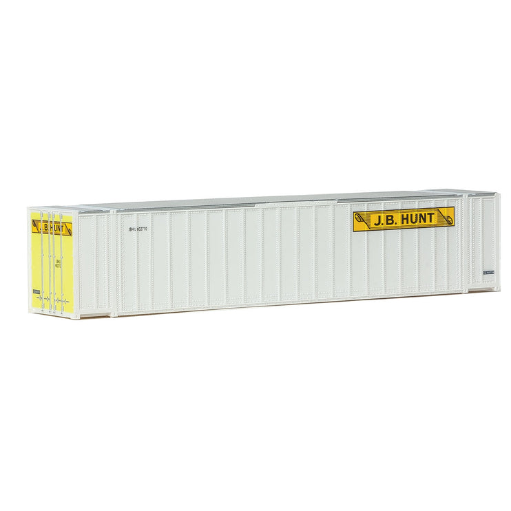 Walthers 48' Ribbed-Side Container - Assembled -- J.B. Hunt (white, yellow, black)