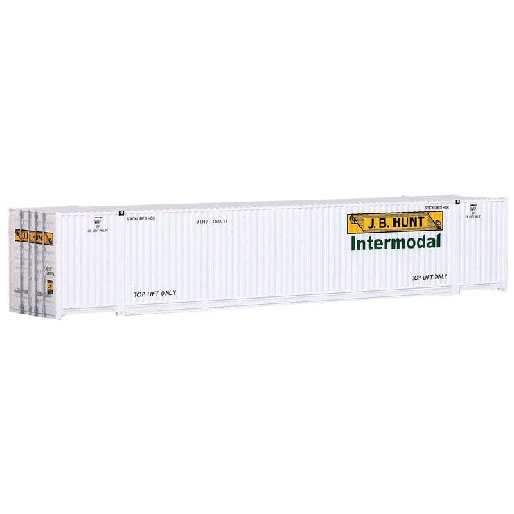 Walthers 53' Singamas Corrugated Side Container - Ready to Run -- J.B. Hunt Intermodal (white, yellow, green)