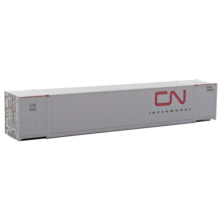 Walthers 53' Singamas Corrugated-Side Container - Ready to Run -- Canadian National (gray, red; CN Intermodal Logo)