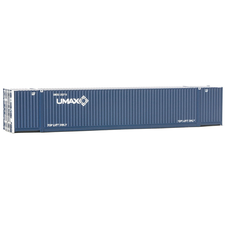 Walthers 53' Singamas Corrugated-Side Container - Assembled -- UMAX (blue, white)