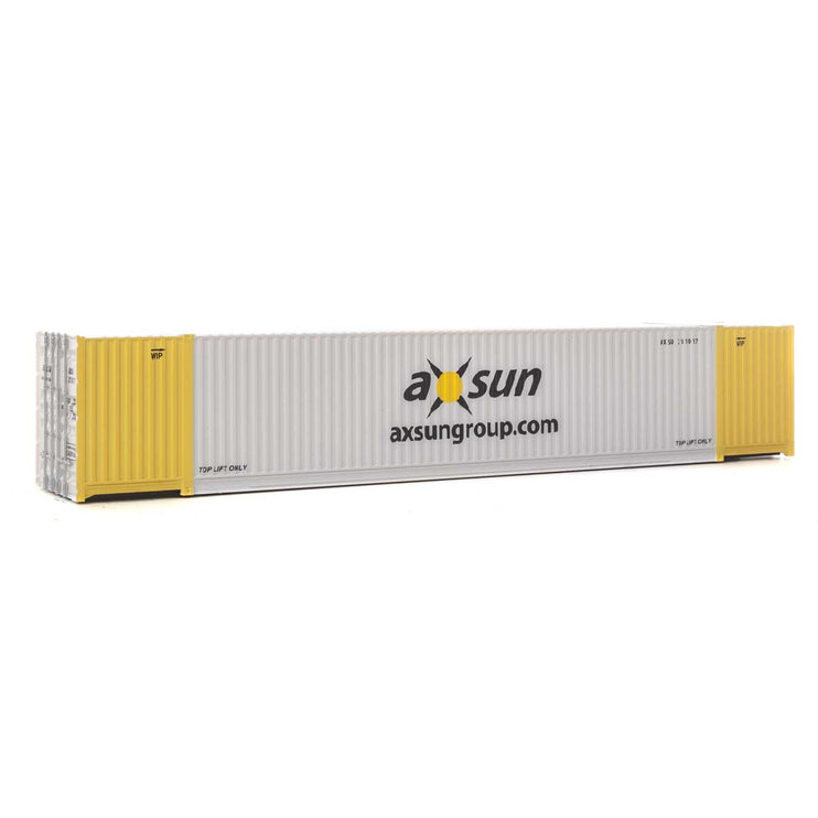 Walthers 53' Singamas Corrugated-Side Container - Assembled -- Axsun (gray, yellow, black)