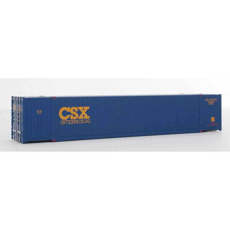 Walthers 53' Singamas Corrugated-Side Container - Assembled -- CSX Intermodal (blue, yellow)