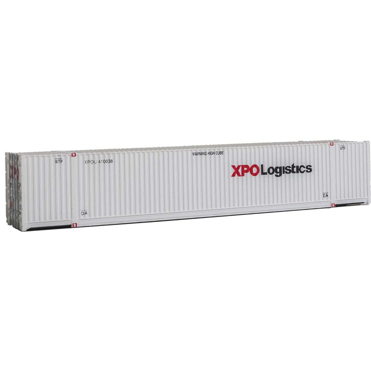 Walthers 53' Singamas Corrugated-Side Container - Assembled -- XPO Logistics (white, black, red)